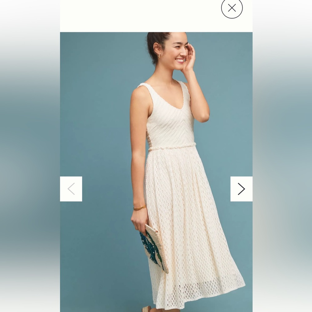 Meadow Rue By Anthropologie Florance Cream Dress